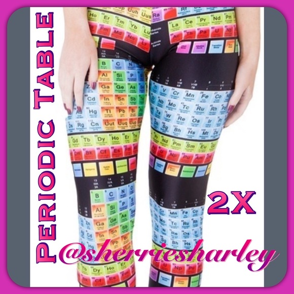 ➕Plus Size 2X Periodic Table Workout Pants 💜 EUC - Picture 3 of 7